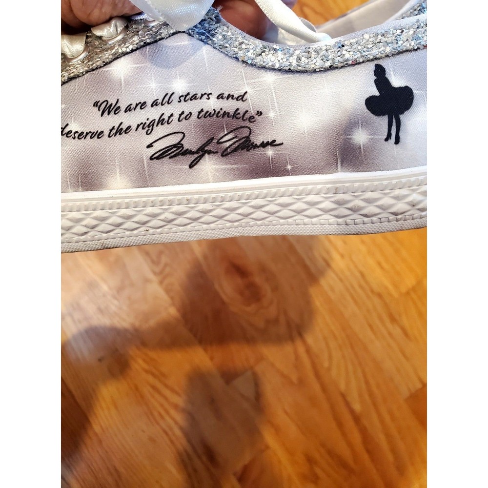The Bradford Exchange Silver Sparkle Marilyn Monroe Sneakers Size 8 - Picture 5 of 11